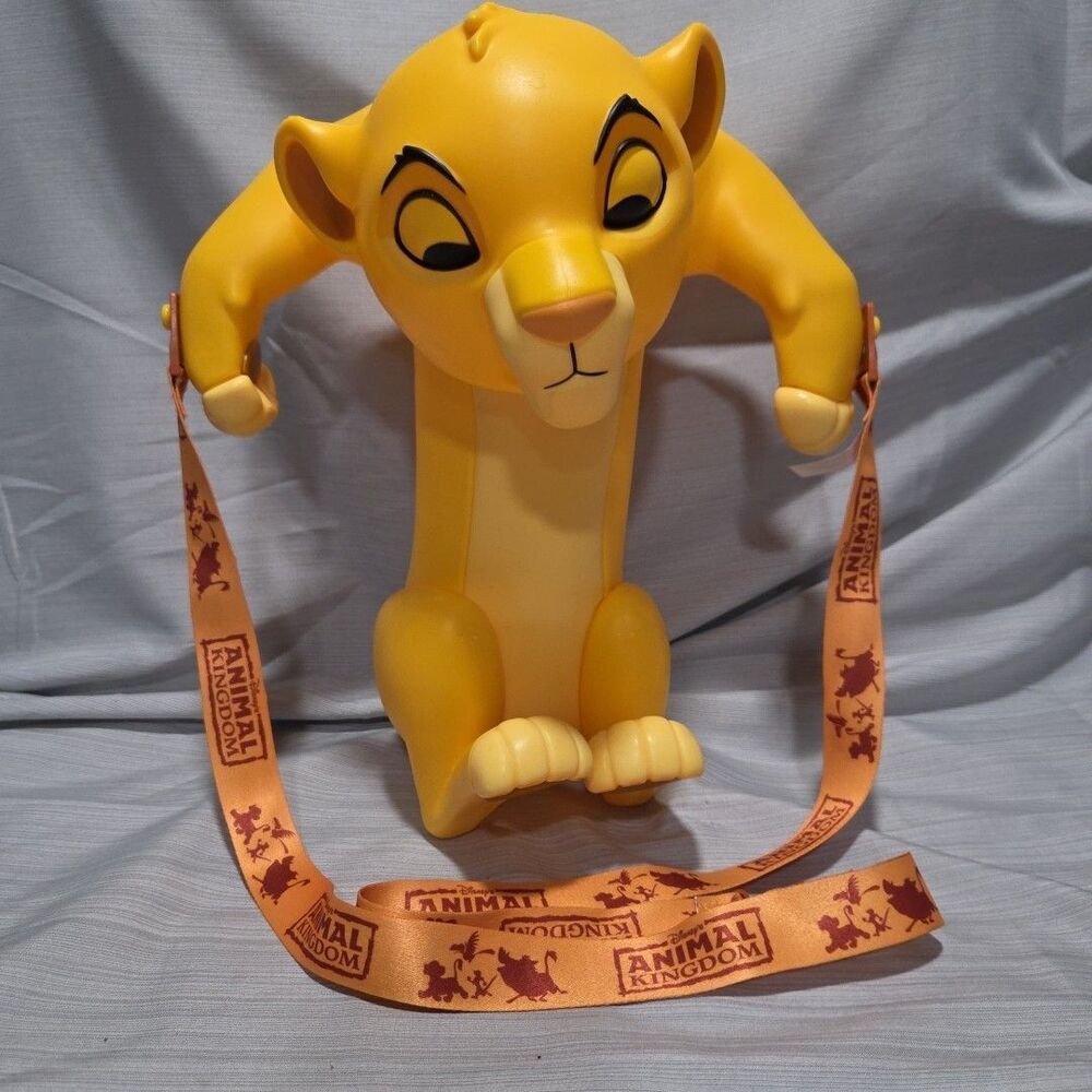 Disney World Animal Kingdom Simba Popcorn Bucket w Strap The Lion King 2022
